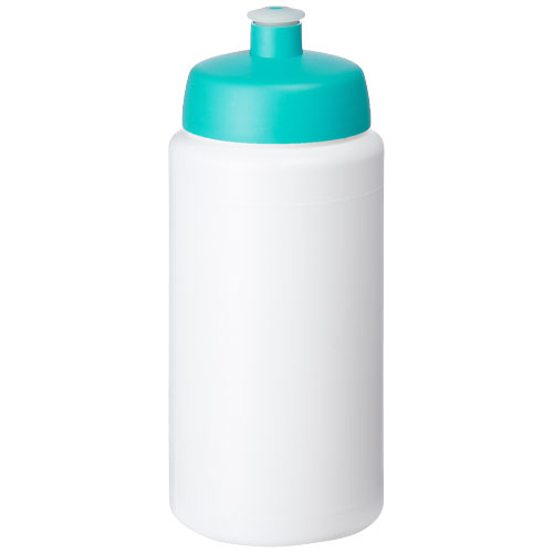 Bouteille promotionnelle 500ml bouchon sport Baseline® Blanc et Vert eau